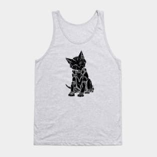 Robot Cat (black shape) Tank Top